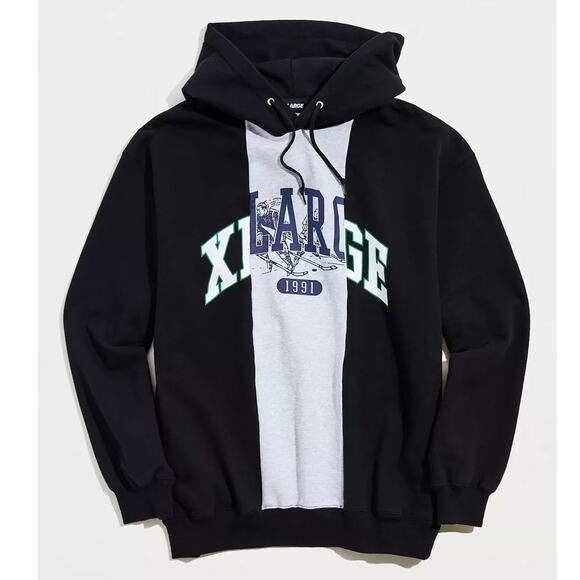 New Urban Outfitters XLARGE Patchwork Hoodie Sweatshirt $105 MEDIUM - Picture 6 of 7
